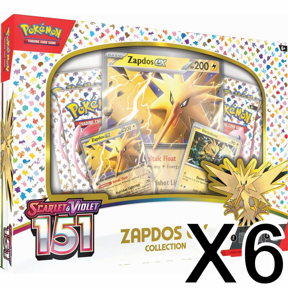 Scarlet & Violet 151 Zapdos EX Box Case (6 Boxes)