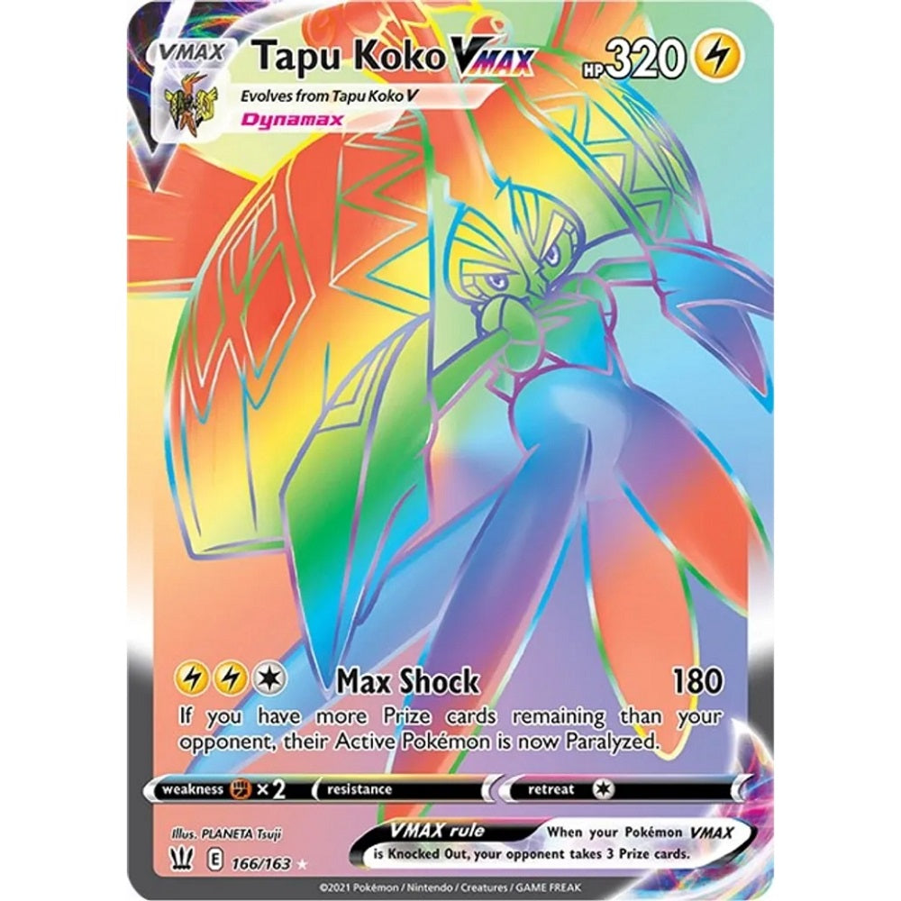 Tapu Koko VMAX Hyper Rare - 166/163 - Battle Styles – Card Cavern Trading  Cards, LLC