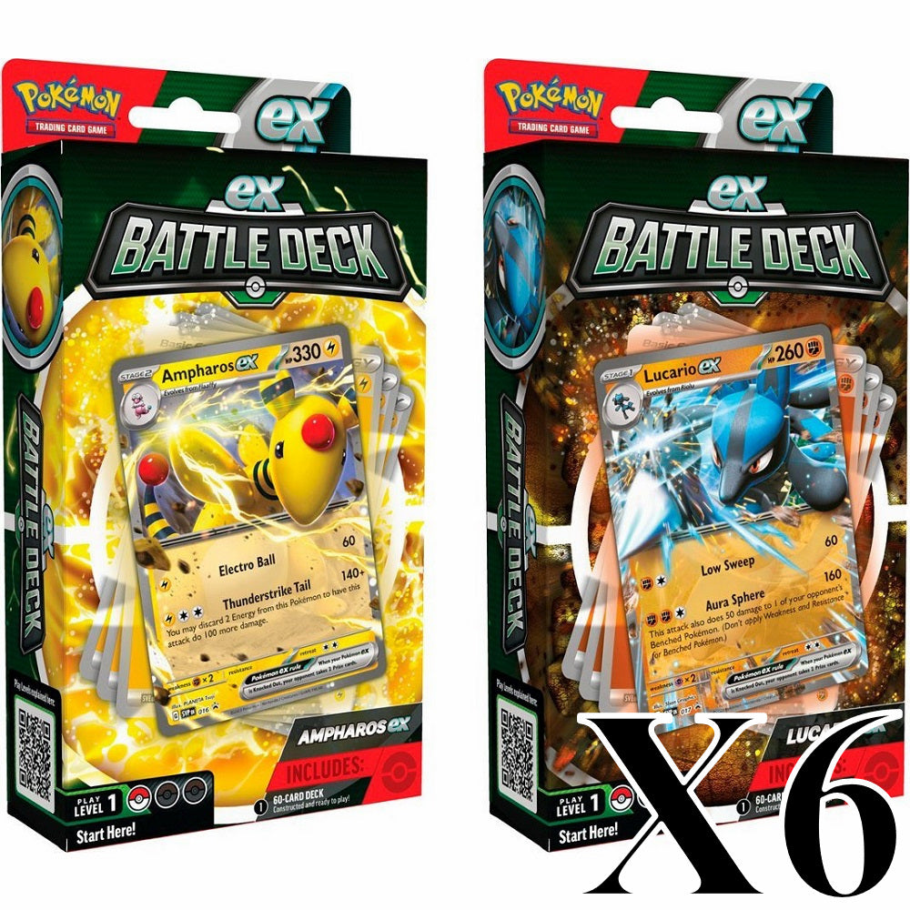 Ampharos ex Battle Deck & Lucario ex Battle Deck Display (6 decks)