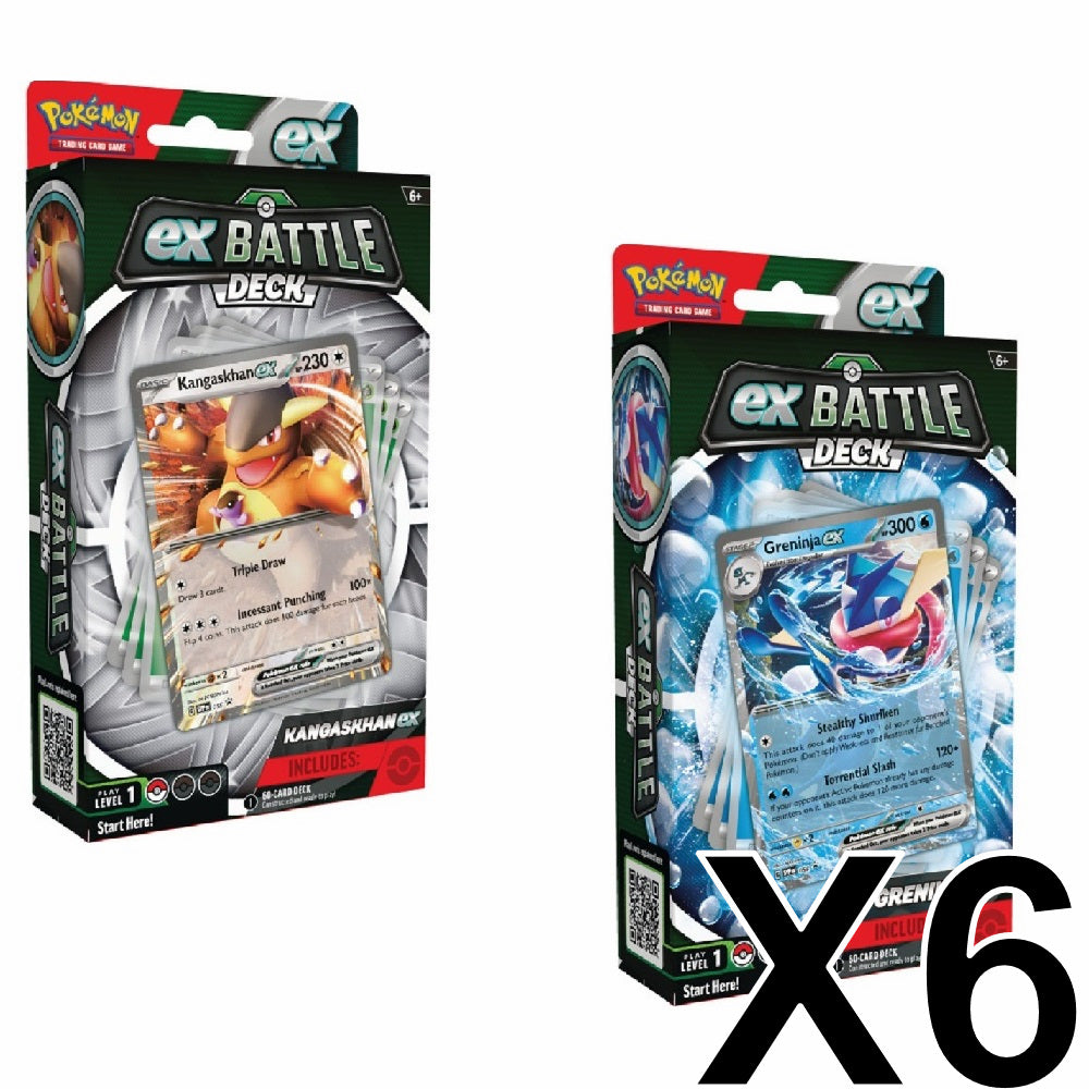 Kangaskhan ex Battle Deck & Greninja ex Battle Deck Display (6 decks)