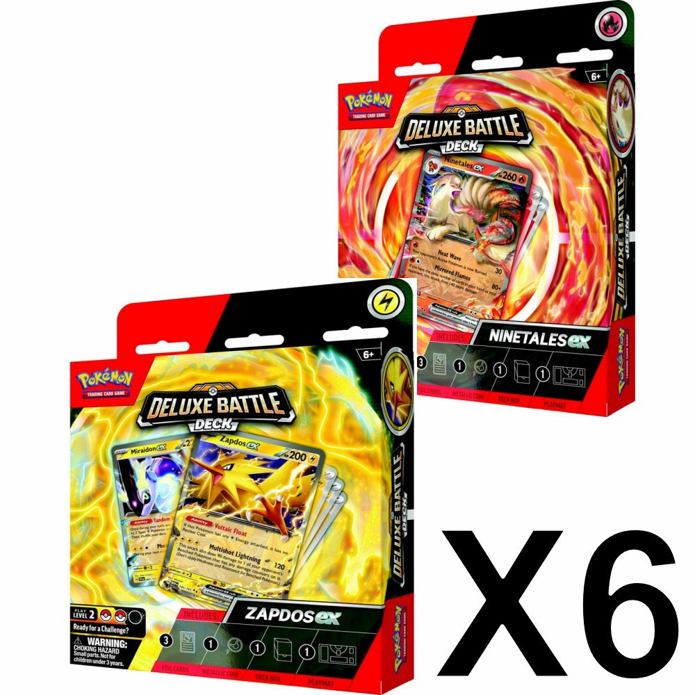 Ninetales ex Battle Deck & Zapdos ex Deluxe Battle Deck Case (6 boxes)