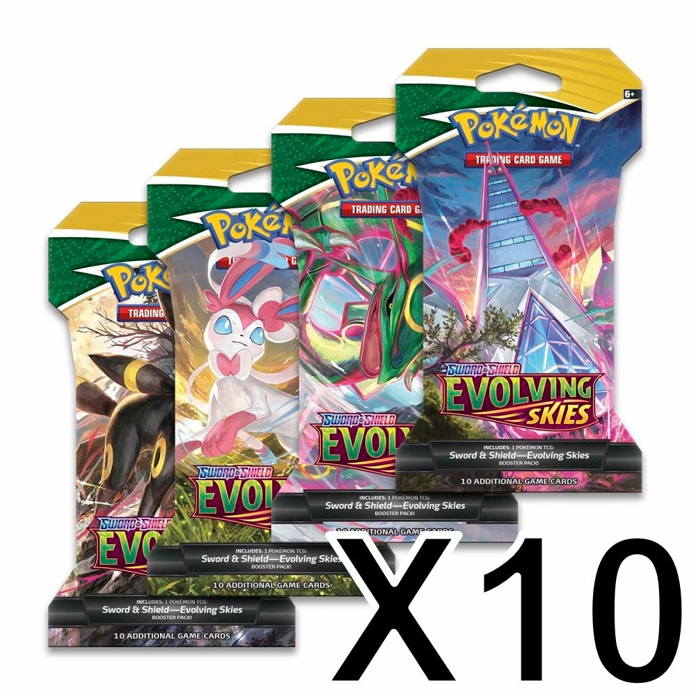 Evolving Skies Sleeved Booster Pack Bundle (10 Packs)